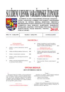 ISSNSLUŽBENO GLASILO VARAŽDINSKE ŽUPANIJE I GRADOVA: IVANEC, LEPOGLAVA, LUDBREG, NOVI MAROF I VARAŽDINSKE TOPLICE, TE OPĆINA: BEDNJA, BERETINEC, BREZNICA, BREZNIČKI HUM, CESTICA, DONJA VOĆA, JALŽABET,