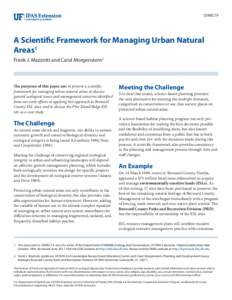 SSWEC74  A Scientific Framework for Managing Urban Natural Areas1 Frank J. Mazzotti and Carol Morgenstern2