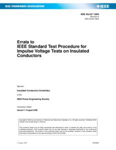 IEEE Standard Test Procedure for Impulse Voltage Tests on Insulated Conductors - IEEE Std[removed]Revision of IEEE Std[removed])