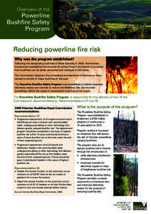 Overview of the  Powerline Bushfire Safety Program