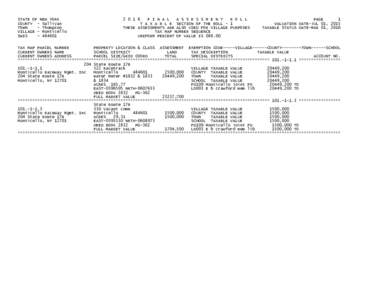 STATE OF NEW YORK COUNTY - Sullivan TOWN - Thompson VILLAGE - Monticello SWIS