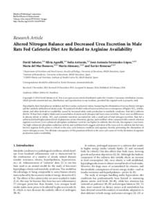 Altered Nitrogen Balance and Decreased Urea Excretion in Male Rats Fed Cafeteria Diet Are Related to Arginine Availability
