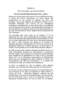 REOIM 43 Nota necrológica, por Francisco Bellot Prof. Dr. Luis Davidson San Juan (1921 – 2011)