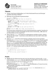 DIGITALE FORENSIK Modul 6: Betriebssysteme Übungen zu SB 2, Foliensatz B Hans-Georg Eßer, Theorie