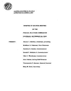 AGENDA DOCUMENT NO[removed]APPROVED OCTOBER 8, 2009 MINUTES OF AN OPEN MEETING  OF THE