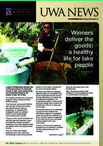 UWA NEWS 29 NOVEMBER 2010 Volume 29 Number 19 Winners deliver the goods: