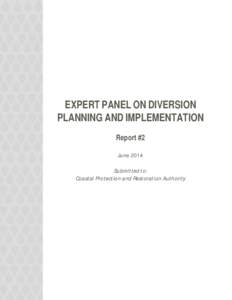 EXPERT PANEL ON DIVERSION PLANNING AND IMPLEMENTATION Report #2 June 2014 Submitted to: Coastal Protection and Restoration Authority