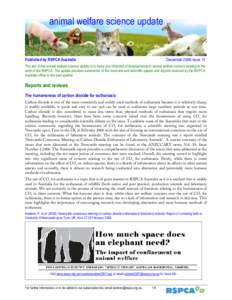 animal welfare science update  December 2006 issue 15 Published by RSPCA Australia
