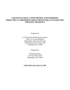 2007 Montreal Protocol Agreement: Changes in HCFC Consumption and Emissions