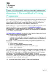 Overview 1: National Health Visiting Programme