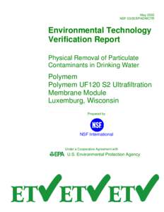 May 2003 NSF[removed]EPADWCTR Environmental Technology Verification Report Physical Removal of Particulate