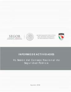 INFORME DE ACTIVIDADES XL Sesión del Consejo Nacional de Seguridad Pública Av. General Mariano Escobedo No. 456, Col. Nueva Anzures, Del. Miguel Hidalgo, C.P, Ciudad de México, Telwww.secretariadoej