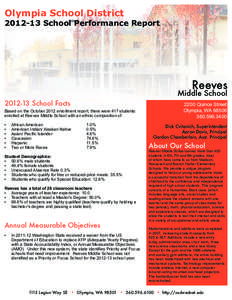Olympia School District[removed]School Performance Report Reeves  Middle School