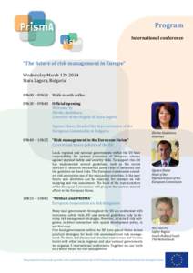 Program    International conference    “The future of risk management in Europe” 