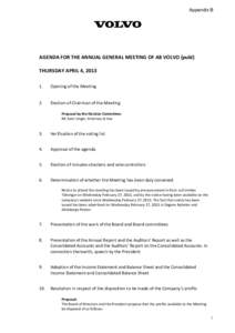 Corporate governance / Committees / Management / Private law / Olof Persson / Volvo / Carl-Henric Svanberg / Board of directors / Audit committee / Corporations law / Business / Transport