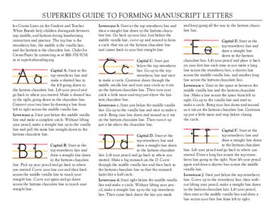 SUPERKIDS GUIDE TO FORMING MANUSCRIPT LETTERS Ice Cream Lines on the Student and Teacher White Boards help children distinguish between top, middle, and bottom during handwriting instruction and practice. The top line is