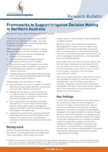 Research Bulletin: Frameworks to Support Irrigation Decision Making in Northern Australia