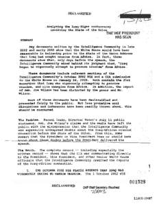 DECLASSIFIED . . .Analyzing the Iraq-Niger controversy involving the State of the,Union . . .