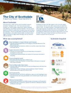The City of Scottsdale A report to our citizens - Fiscal Year[removed]About Scottsdale The voters elect a mayor and six council members to govern Scottsdale. The Mayor is W.J. “Jim” Lane and City Council