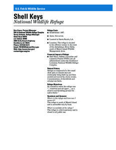 U.S. Fish & Wildlife Service  Shell Keys National Wildlife Refuge Don Voros, Project Manager