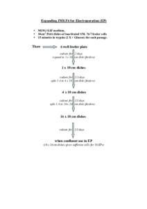 Expanding JM8.F6 for Electroporation (EP) • • •  M15G+LIF medium,