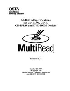 MultiRead Specifications for CD-ROM, CD-R, CD-R/RW and DVD-ROM Devices 