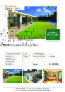 Alaior Ciudad Objekt-NrModernes Landhaus mit Blick auf Alaior  Konstruktionsfläche: