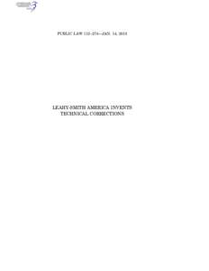 PUBLIC LAW 112–274—JAN. 14, 2013  dkrause on DSKHT7XVN1PROD with PUBLIC LAWS LEAHY-SMITH AMERICA INVENTS TECHNICAL CORRECTIONS