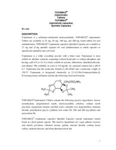 TOPAMAX®  (topiramate) Tablets