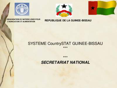ORGANISATION DE NATIONS UNIES POUR L’AGRICULTURE ET ALIMENTATION REPUBLIQUE DE LA GUINEE-BISSAU  SYSTEME CountrySTAT GUINEE-BISSAU