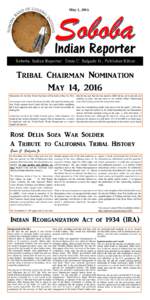 SOBOBA INDIAN REPORTER May 2016