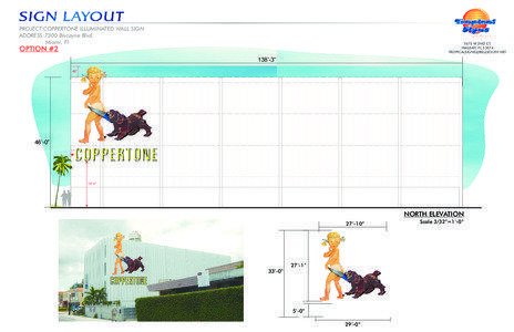 SIGN LAYOUT PROJECT:COPPERTONE ILLUMINATED WALL SIGN ADDRESS:7300 Biscayne Blvd.