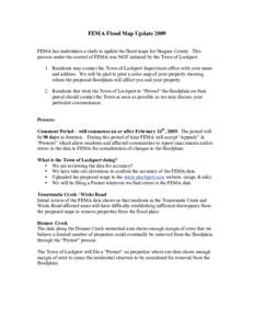 Hydrology / BuffaloNiagara Falls metropolitan area / Flood control / Erie Canal / Lockport (city) /  New York / Floodplain / Federal Emergency Management Agency / Lockport / Flood insurance / Flood / Tonawanda Creek / Niagara County /  New York