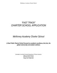 McKinney Academy Charter School  ―FAST TRACK‖ CHARTER SCHOOL APPLICATION