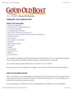 Good Old Boat - February 2015 Newsletter[removed]:52 PM Home › Newsletter › February 2015 Newsletter