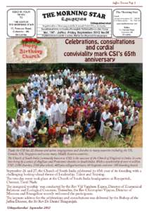 Jaffna Diocese Page 1  Celebrations, consultations and cordial conviviality mark CSI’s 65th anniversary