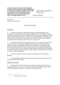 AD HOC GROUP OF THE STATES PARTIES TO THE CONVENTION ON THE PROHIBITION OF THE DEVELOPMENT, PRODUCTION AND BWC/AD HOC GROUP/WP.2* STOCKPILING OF BACTERIOLOGICAL 5 January 1995