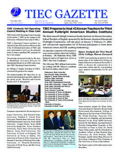 November, 2003 Editor: Laurie Henderson TIEC GAZETTE http://www.tiec.org http://www.tiec.org/pubs.htm