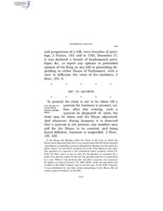 JEFFERSON’S MANUAL § 310 and preparation of a bill, were breaches of privilege, 2 Nalson, 743; and in 1783, December 17, it was declared a breach of fundamental privileges, &c., to report any opinion or pretended opin