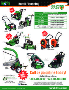 Retail Financing New! Billy Goat Retail Financing Hydro Sod Cutters