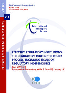 Tom Winsor / Rail Regulator / Law / Regulation / Regulatory economics / Infrastructure / Regulatory agency / Canadian securities regulation / Chris Bolt / Administrative law / Government / Public administration