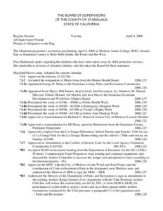 April 4, [removed]Board of Supervisors Minutes