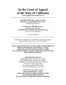 In the Court of Appeal of the State of California Second Appellate District, Division Two BEATRIZ VERGARA, a minor, by Alicia Martinez, as her guardian ad litem, et al.,