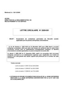 Montreuil, le[removed]ACOSS DIRECTION DE LA REGLEMENTATION, DU RECOUVREMENT ET DU SERVICE