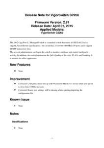 Microsoft Word - G2260 V2.91 release note.doc