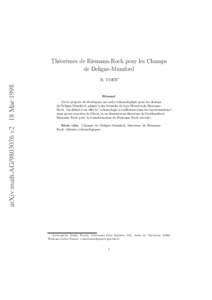 Th´eor`emes de Riemann-Roch pour les Champs de Deligne-Mumford