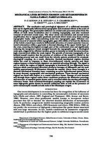 [American Journal of Science, Vol. 302, November, 2002, P. 749 –773]  MECHANICAL LINKS BETWEEN EROSION AND METAMORPHISM IN NANGA PARBAT, PAKISTAN HIMALAYA P. O. KOONS*, P. K. ZEITLER**, C. P. CHAMBERLAIN***, D. CRAW***