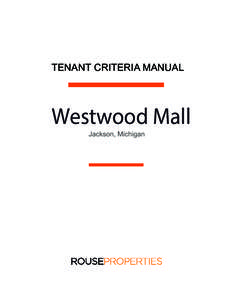 Tenant Store Design and Construction Manual, Dated , Westwood Mall