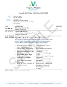 Sample Custom Seminar Agenda