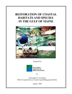 RESTORATION OF COASTAL HABITATS AND SPECIES IN THE GULF OF MAINE Prepared for